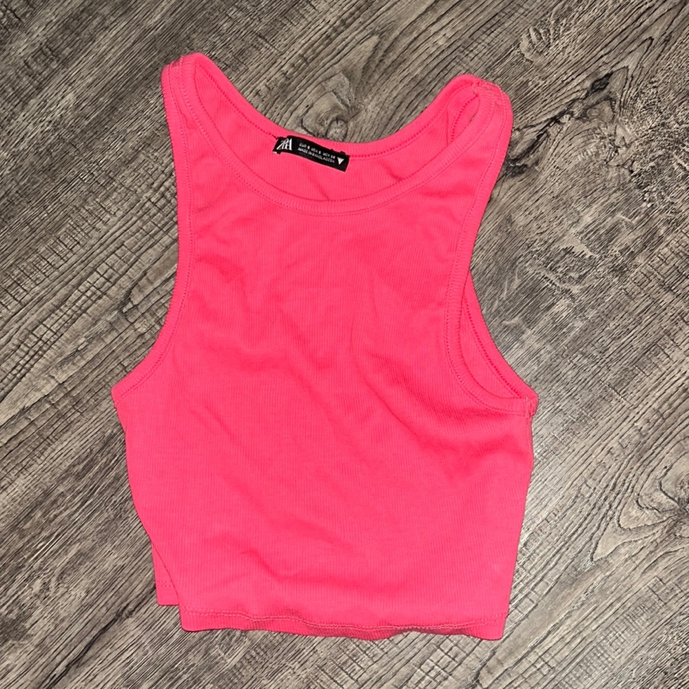 Hot pink Zara crop top